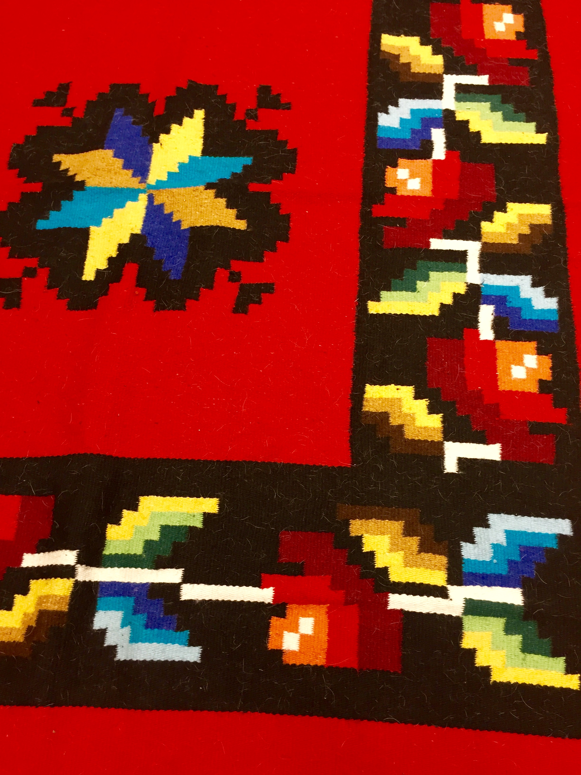 Handwoven Wool Mexican Rug EBTH